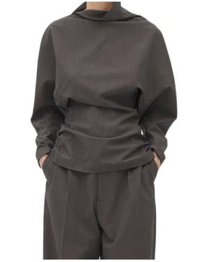Bottega Veneta Long Sleeved Regular Fit Top - Grey
