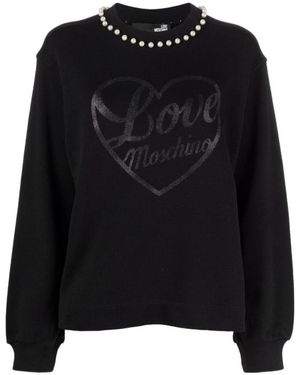 Moschino Logo-Print Cotton Sweatshirt - Black