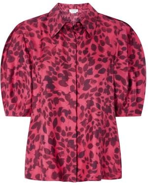 Gabriela Hearst Sansi Puff-Sleeve Blouse - Red
