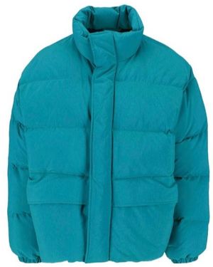 Jil Sander Long-Sleeve Stand-Collar Down Jacket - Blue