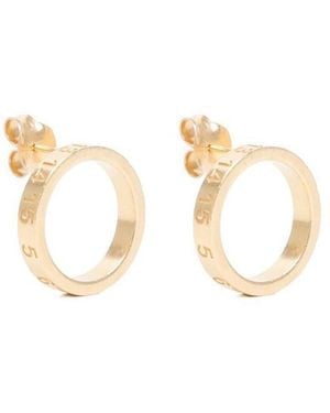 Maison Margiela Circle Logo-Engraved Earrings - Multicolor
