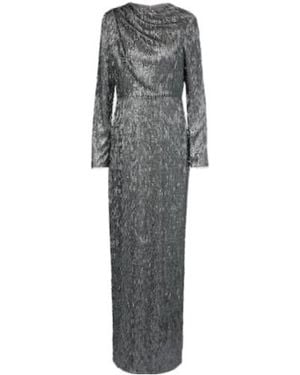 Erdem Sequined Draped Maxi Dress - Gray