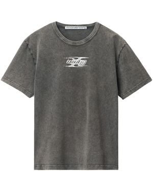 Alexander Wang T By Blade Logo-Embossed T-Shirt - Grey
