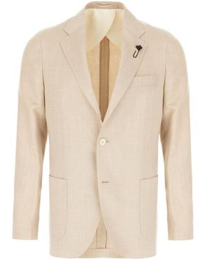 Lardini Notched Lapels Button Blazer - Natural