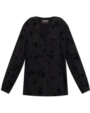 Zadig & Voltaire Lace-Up Blouse - Black