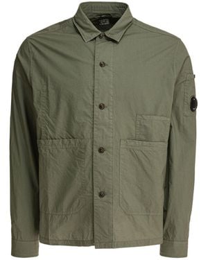 C.P. Company Logo Plaque Poplin Shirt - Green