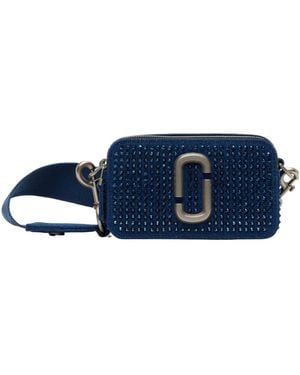 Marc Jacobs The Crystal Denim Snapshot Shoulder Bag - Blue