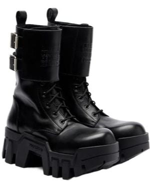 Balenciaga Platform Height-Increasing Combat Boots - Black