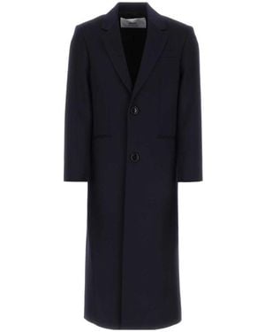 Ami Paris Single-Breasted Tailored Coat - Blue