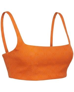Gucci Gg Gabardine Crop Top - Orange