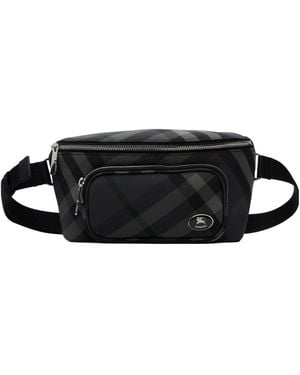 Burberry Check-Pattern Belt Bag - Black