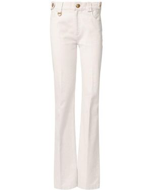 Chloé Midrise Straight Jeans - White