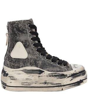 R13 Kurt Distressed-Effect Zip-Fastening Trainers - Grey
