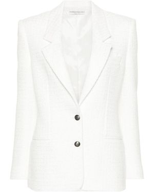 Alessandra Rich Single-Breasted Boucl Blazer - White