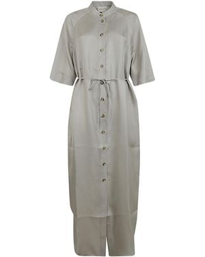 Loulou de Saison Button-Front Dress - Gray