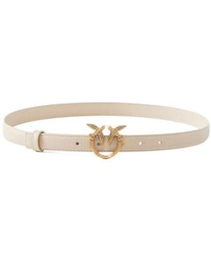 Pinko Love Bird Plaque Buckle Belt - White