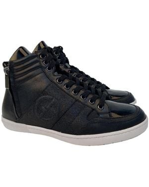 Giorgio Armani Strap-Up Casual Trainers - Black
