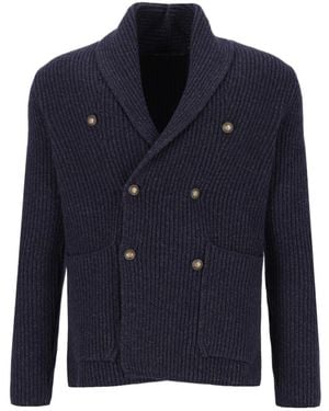 Al Duca d'Aosta Long-Sleeve Cardigan - Blue
