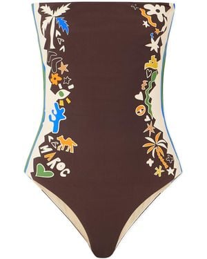 ALÉMAIS Printed Swimsuit - Brown