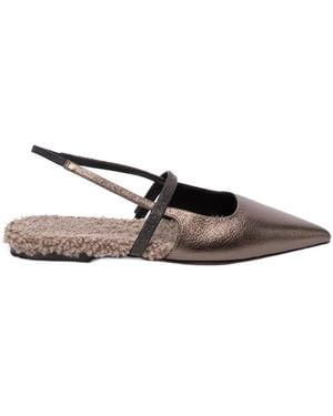 Brunello Cucinelli Pointed Flat Shoes - Brown
