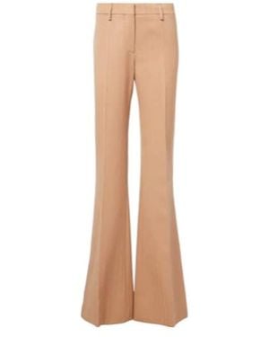 Stella McCartney Low-Rise Striped Wool Flared Trousers - Natural