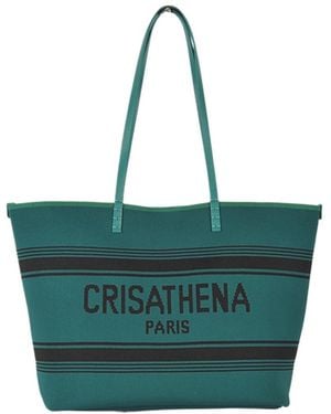 Crisathena Large Double Handle Shoulder Bag - Green
