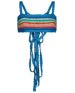 Alanui Over The Sleeveless Knitted Top - Blue