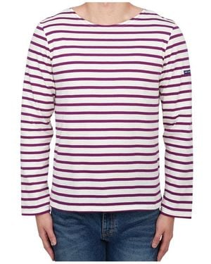 Saint James Striped Graphic T-Shirt - Red