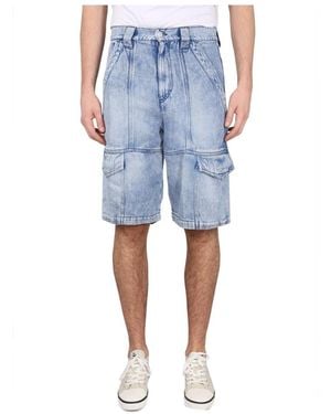 Isabel Marant Logo Patch Tooling Shorts - Blue