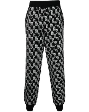 we11done Logo Jacquard Knitted Trousers - Black