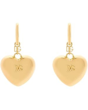 Dolce & Gabbana Heart Drop Earrings - Metallic