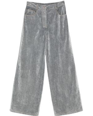 forte_forte Velvet-Finish Trousers - Grey