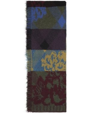 Dries Van Noten Long Wool Scarf - Blue