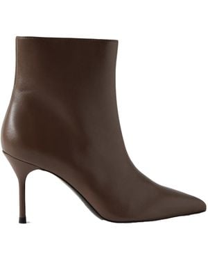 STAUD Sebastian Leather Ankle Boots - Brown