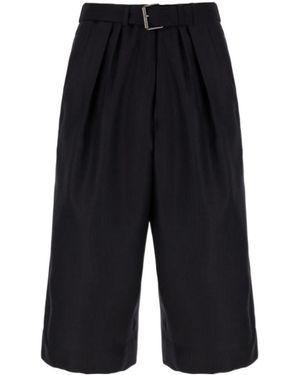 Dries Van Noten Belted Light Wool Shorts - Black