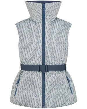 Dior Alps Belted Puffer Vest - Blue