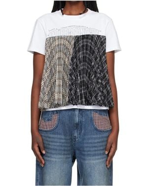 ANDERSSON BELL Studded Pleated Blended T-Shirt - Blue