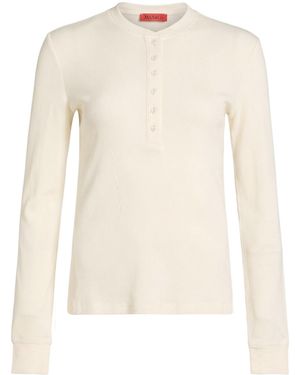 MAX&Co. Solid-Colored Lightweight Knit Top - White