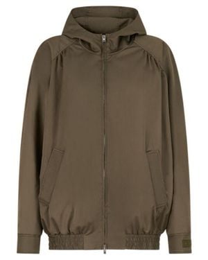 Marni Gathered Hooded Zip-Up Jacket - Green