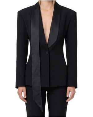 The Attico Single-Breasted Tuxedo Jacket - Blue