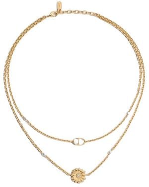 Dior Cd Multi Flowers Necklace - Metallic