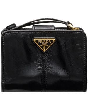 Prada Small Leather Wallet - Black