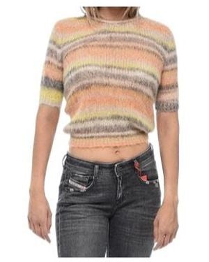 DIESEL Striped Short-Sleeve Knitted Jumper - Orange