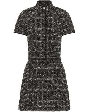 Dior Short Macrocannage Flared Dress - Black