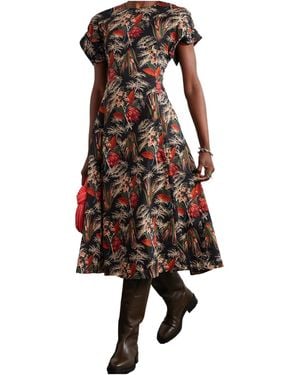 Ulla Johnson Short-Sleeved Printed Dress - Brown