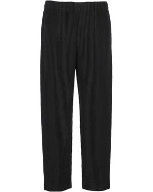 Homme Plissé Issey Miyake Homme Plissé Issey Miyake Pleated Tapered Trousers - Black