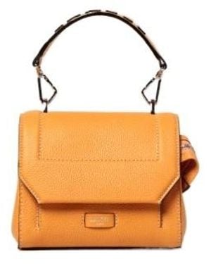 Lancel Logo Detailed Chain Linked Top Handle Bag - Orange