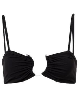 Christopher Esber Gathered Bikini Top - Black
