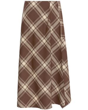 Weekend by Maxmara Wool Twill Skirt - Brown