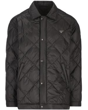 Prada Long-Sleeved Cotton-Padded Jacket - Black